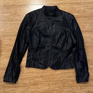 Vintage View Collection animal print nylon button up jacket